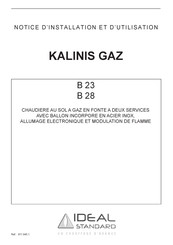 Ideal Standard KALINIS GAZ B 23 Notice D'installation Et D'utilisation