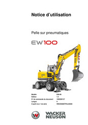 Wacker Neuson EW100 Notice D'utilisation