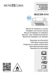 mundoclima MUCSR-60-H14T Manuel D'installation Et De L'utilisateur