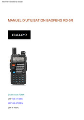 Baofeng RD-5R Manuel D'utilisation