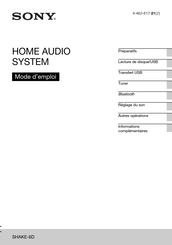 Sony SHAKE-6D Mode D'emploi