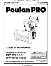 Poulan Pro PP5524ESB Manuel Du Propriétaire