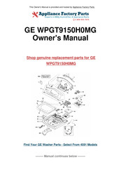 GE WPGT9150H0MG Manuel D'utilisation Et D'installation