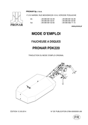 PRONAR PDK220 Mode D'emploi