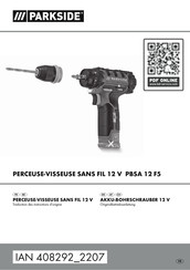 Parkside PBSA 12 F5 Traduction Des Instructions D'origine