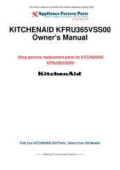 KitchenAid KFRU365VSS00 Instructions D'installation Et Guide D'utilisation Et D'entretien