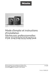 Miele PDR 522 Mode D'emploi Et Instructions D'installation