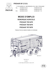 PRONAR T6718FR Mode D'emploi