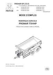 PRONAR T701HP Mode D'emploi