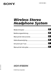 Sony MDR-RF880RK Mode D'emploi