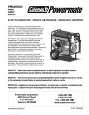 Coleman Powermate PMC601200 Additif À La Notice Générale