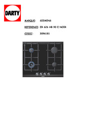 Siemens ER 626 HB 90 E Mode D'emploi