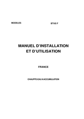 IBC BTI 65 F Manuel D'installation Et D'utilisation