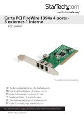 StarTech PCI1394MP Guide De L'utilisateur