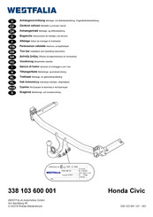 Westfalia Automotive 338 103 600 001 Notice De Montage Et D'utilisation