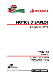 Iseki TBIN105 Notice D'emploi