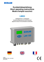 Ecolab LMI03 Mode D'emploi Succinct