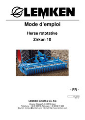 Lemken Zirkon 10 Mode D'emploi