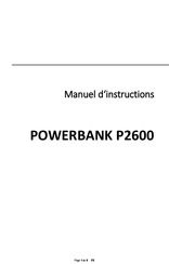 Intenso P2600 Manuel D'instructions