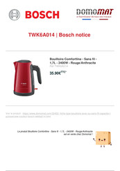 Bosch TWK6A014 Mode D'emploi