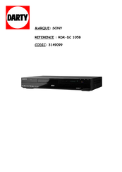 Sony RDR-DC 105B Mode D'emploi