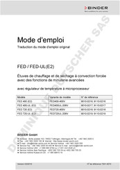 Binder 9010-0216 Mode D'emploi