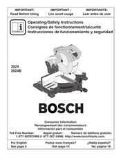 Bosch 3924B Consignes De Fonctionnement/Sécurité