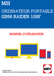 MSI Raider GE66 Manuel D'utilisation