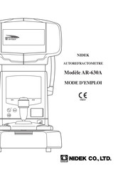 Nidek AR-630A Mode D'emploi