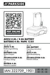 Parkside 322709 1901 Mode D'emploi