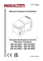 Mosa GE 35 YSC Manuel D'emploi Et D'entretien