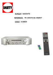 Marantz PM6003/N1SG Manuel D'utilisation