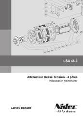 Leroy Somer Nidec P.M.G. LSA 46.3 Installation Et Maintenance