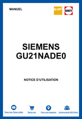 Siemens GU21NADE0 Manuel D'utilisation