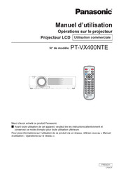 Panasonic PT-VX400NTE Manuel D'utilisation