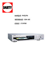 Philips CDR 602 Mode D'emploi