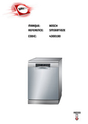 Bosch SMS68TI02E Mode D'emploi