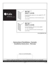 Kalia DUNE DR2077-160-006 Instructions D'installation