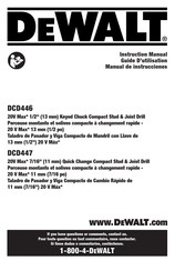 DeWalt DCD446 Traduction De La Notice D'instructions Originale