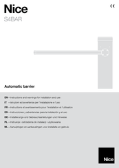 Nice S4BAR Instructions Et Avertissements Pour L'installation Et L'utilisation