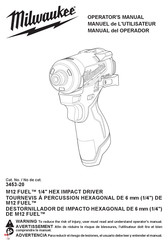 Milwaukee 3453-20 Manuel De L'utilisateur