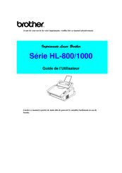 Brother HL-800 Serie Guide De L'utilisateur