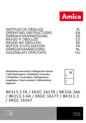 Amica BK313.3 AA Notice D'utilisation