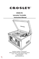 Crosley CR42E-PA Manuel D'instructions