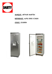 ARTHUR MARTIN AUFG 2900 Mode D'emploi