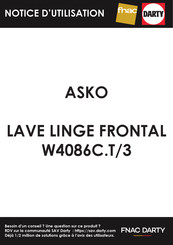 Asko W4096X/3 Notice D'utilisation