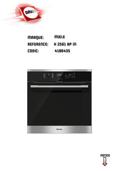 Miele H 2561 BP IN Notice D'utilisation Et De Montage