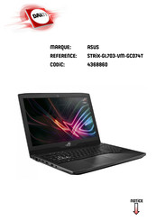 Asus STRIX-GL703-VM-GC074T Mode D'emploi