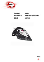 CALOR FV5858C0 Aquaspeed Manuel D'utilisation