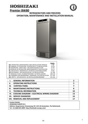 Hoshizaki PREMIER K BW80 Manuel D'utilisation, D'entretien Et D'installation